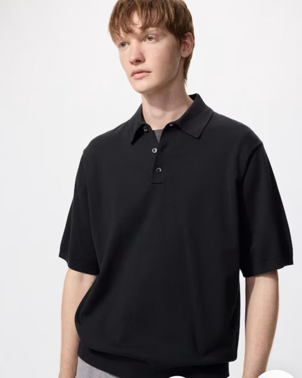 UNIQLO ニットポロシャツ　スメドレー　ウォッシャブル 新品 ユニクロ ウォッシャブルニットポロシャツ ネイビー XL ジョン